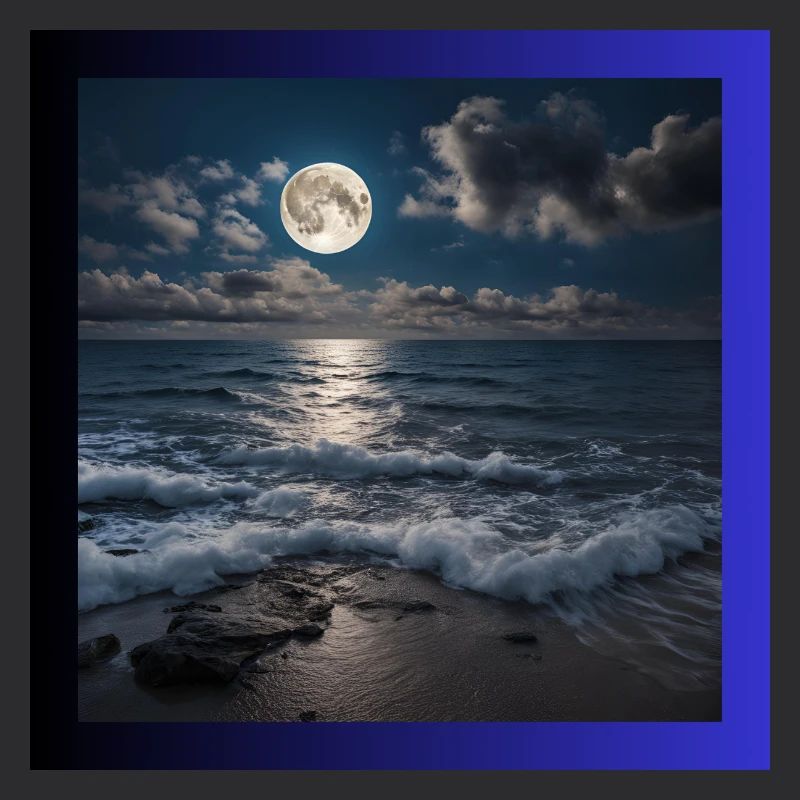 Full moon with sea