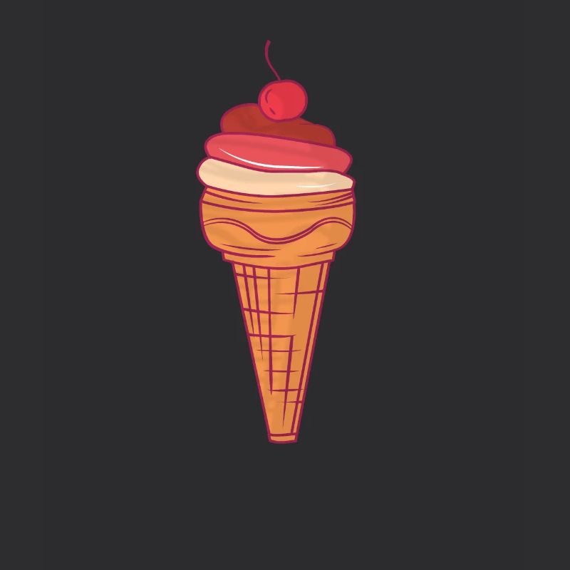 Glacée à la cerise dans une gaufre