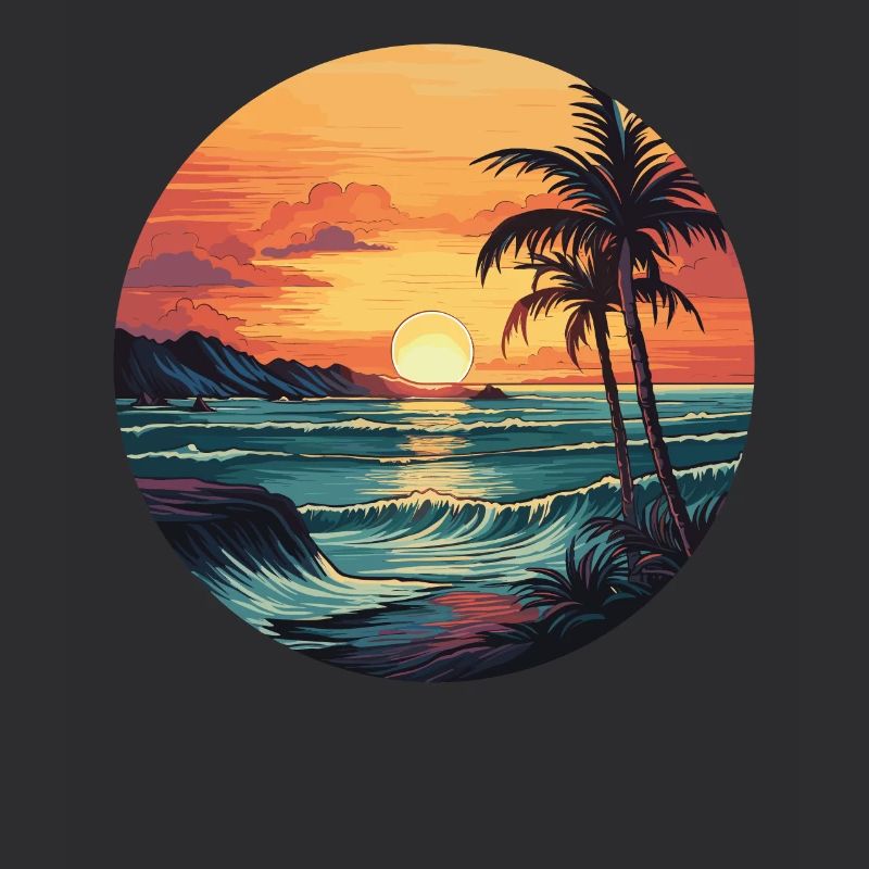 Tropical Island Sunset Palm Beach
