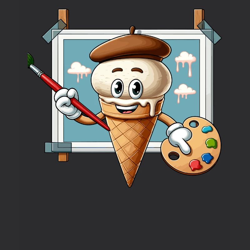 Creative Ice Cream Painter With Color Palette