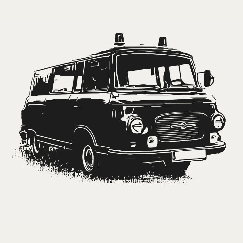 Barkas with blue light