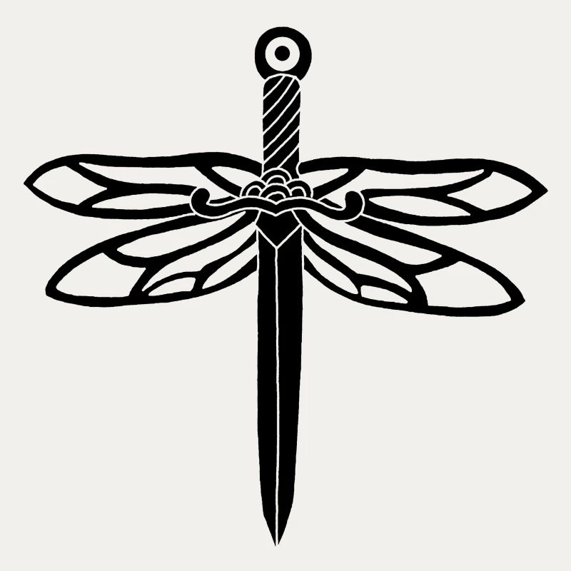 épée noire et ailes de libellule