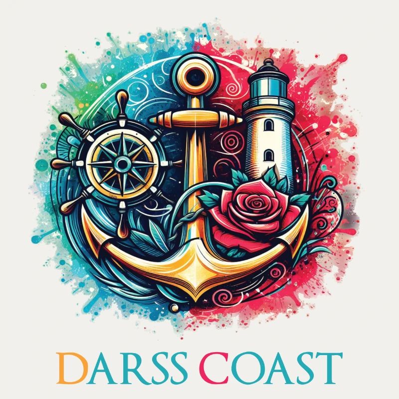 DarssCoast - Wellen Möwe Anker Grafik