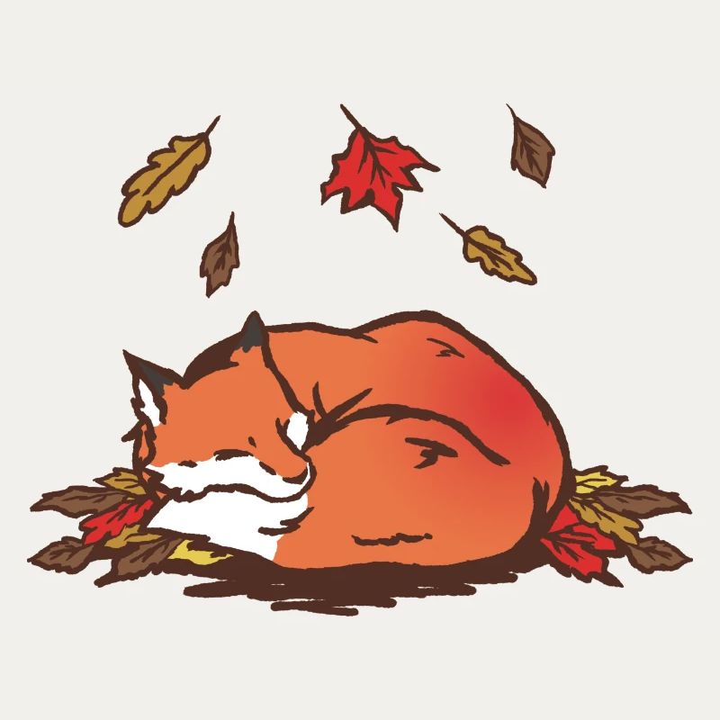 Tranquil Autumn Fox Illustration