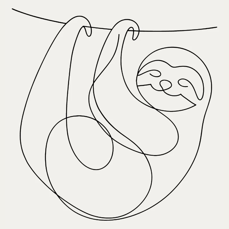 One Line Drawing - Sloth