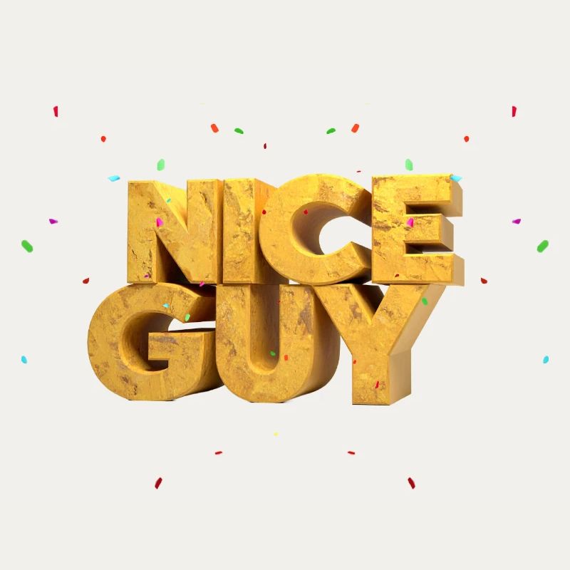 Nice Guy – Monumentale Sandstein-Buchstaben & Konf