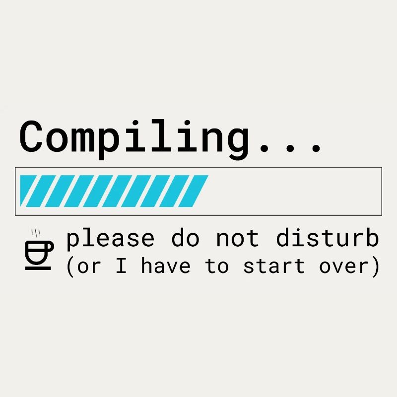 Lustiges Programmierer T-Shirt - Compiling Please 