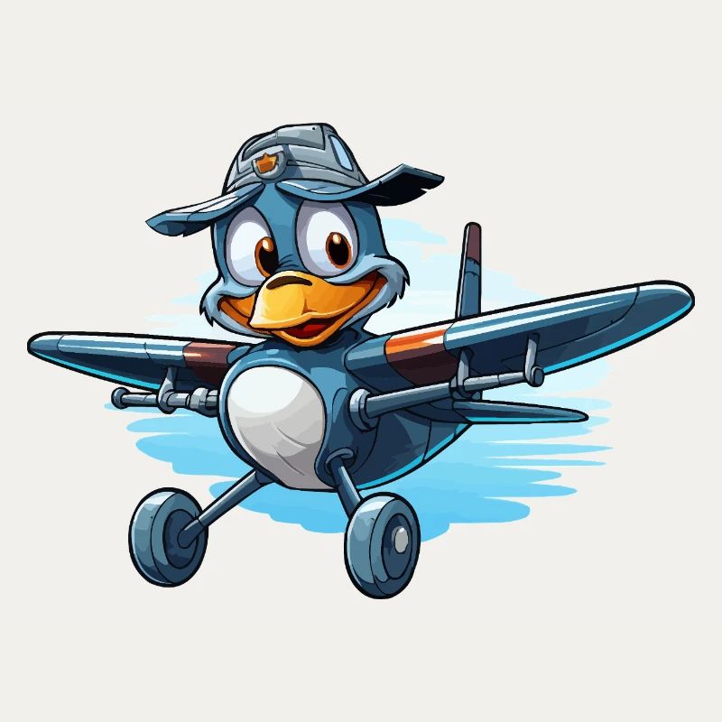 Pinguin Pilot im Luftflugzeug