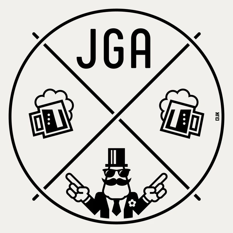 JGA Bräutigam Handzeichen Bier Kreis Symbol POS 1C