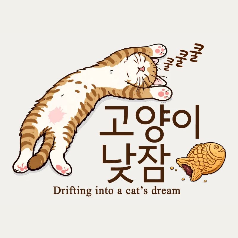 Schläfrige koreanische Katzen-Traum-Design