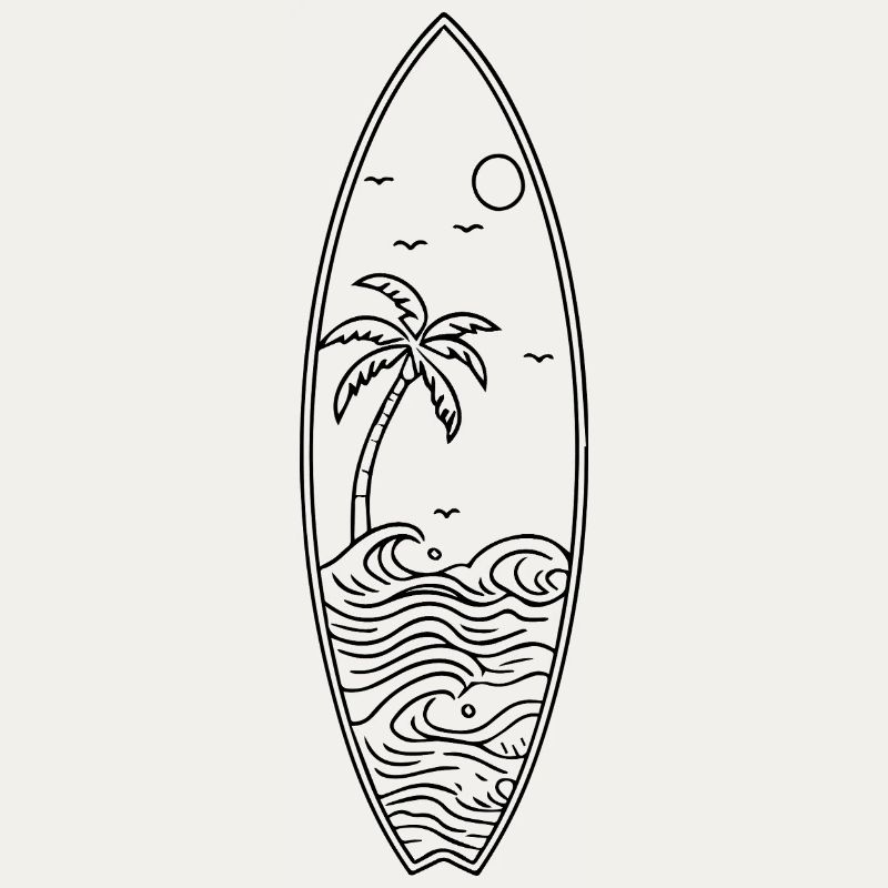 Planche de surf tropicale cadeau parfait pour les surfeurs
