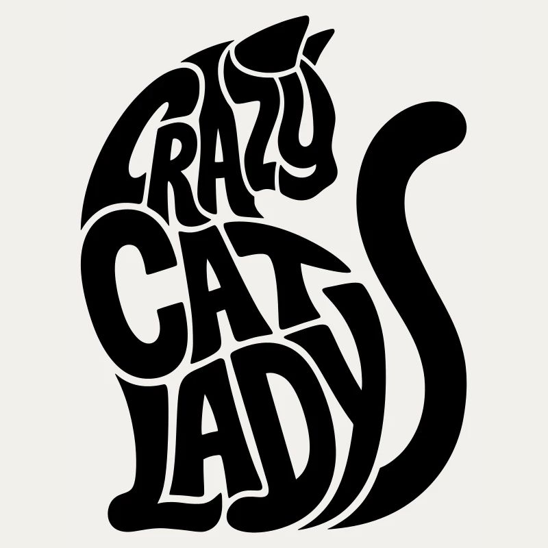 Cat Lady Typography Colors Selectable