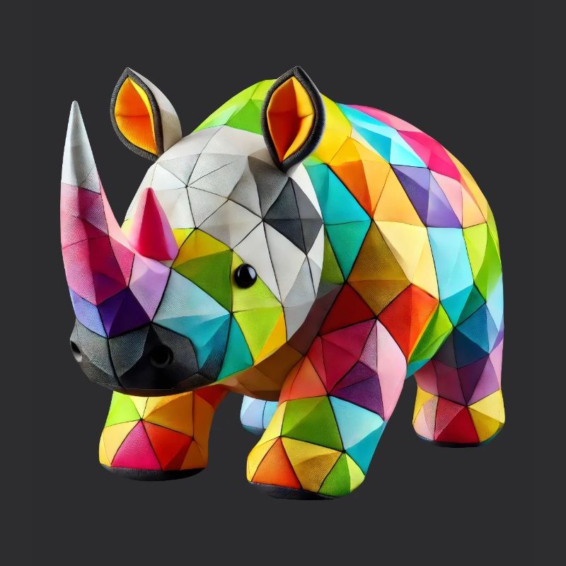 rhinocéros rhino polygones patchwork