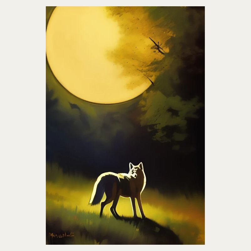 Wolf und Mond