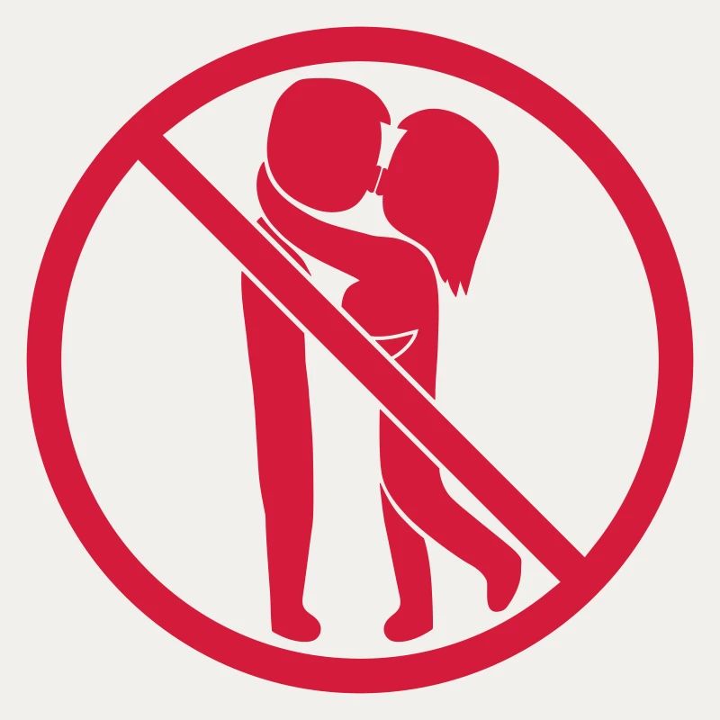 Verboten Schild Küssen