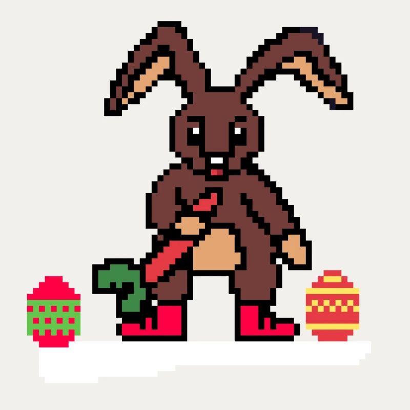 Lapin de Pâques mignon Pixel Art