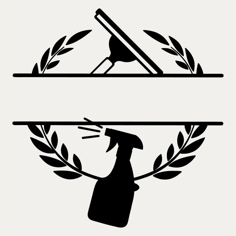 Logo de laveuse de vitres plus propre couronne de laurier