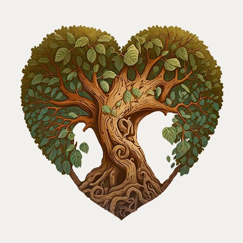 Baum in einer Herzform, Herzbaum, Herz der Natur