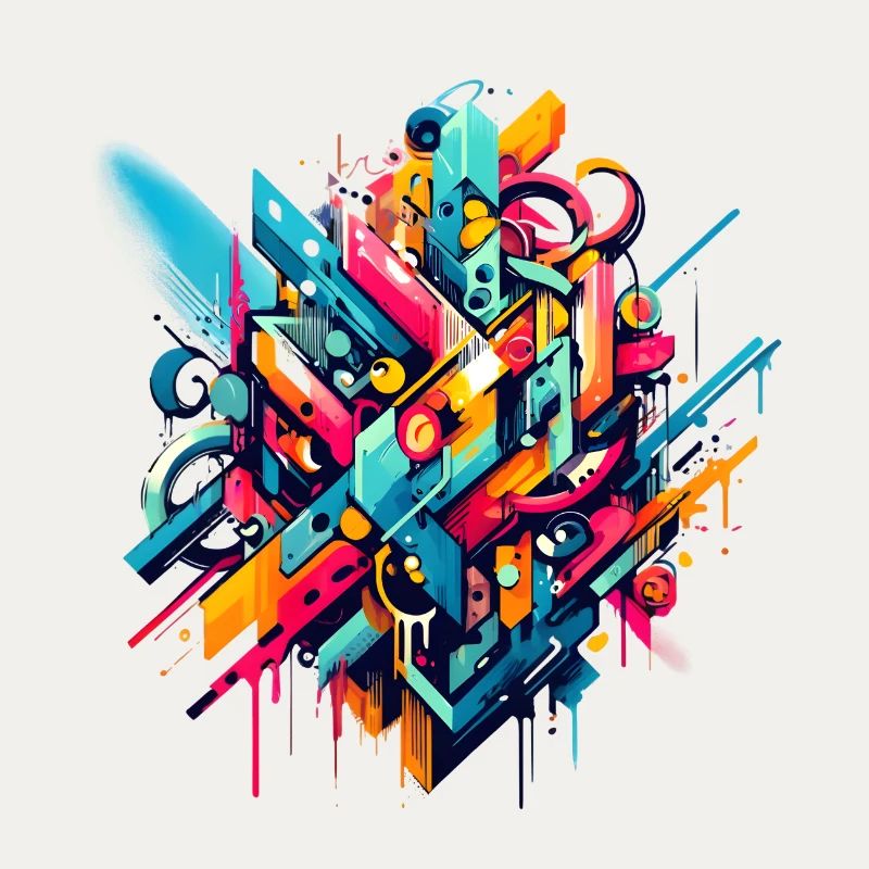 Cool Colorful Dynamic Graffiti Illustration