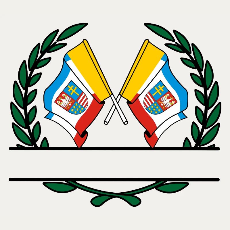 Drapeaux Sainte-Croix couronne de laurier bannière
