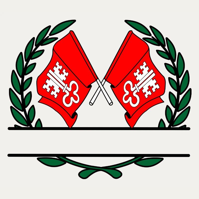 Drapeaux Nidwald Suisse couronne de laurier bannière