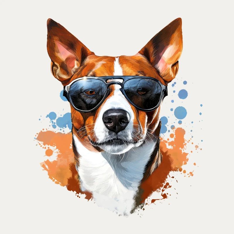 Basenji mit Sonnenbrille