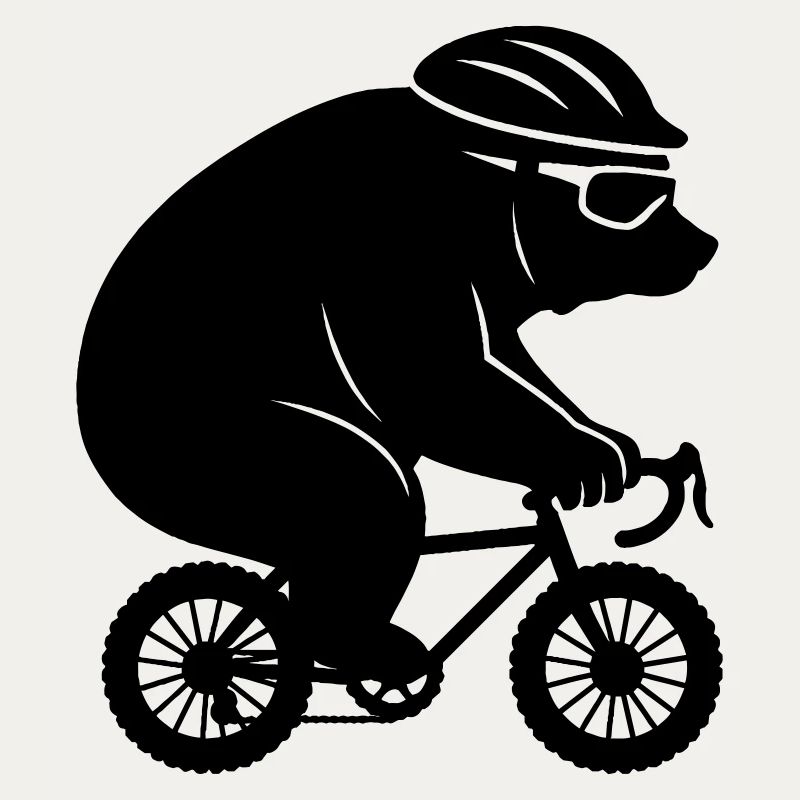 Ours géant sur un minuscule vélo de gravier