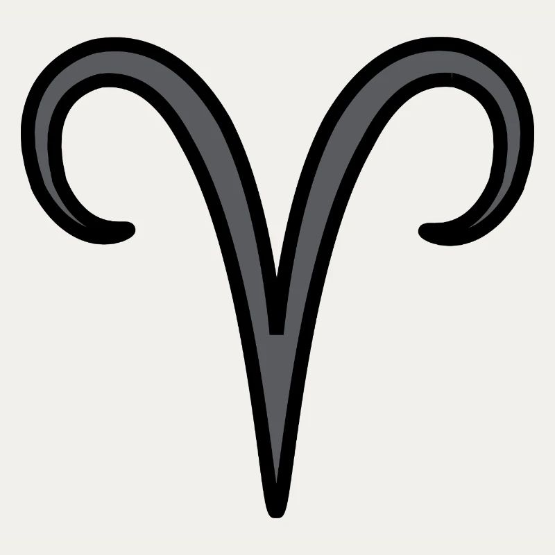 Widder Sternzeichen Symbol Schwarz & Grau