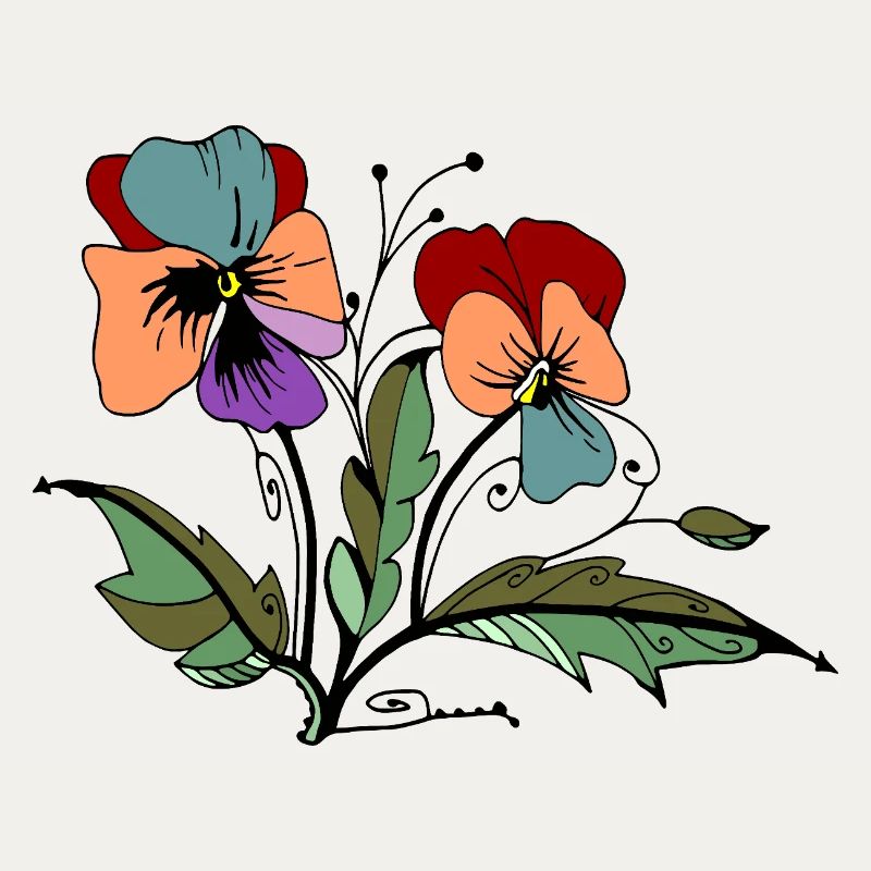 Bee Flowers on a Black Background