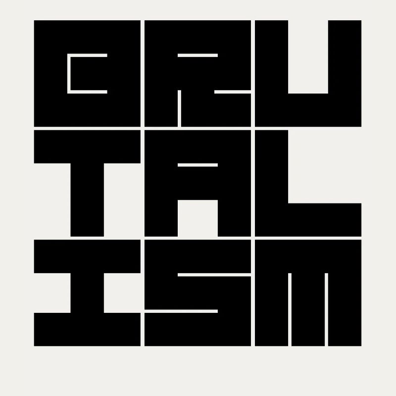 Brutalism geometric typography logo design