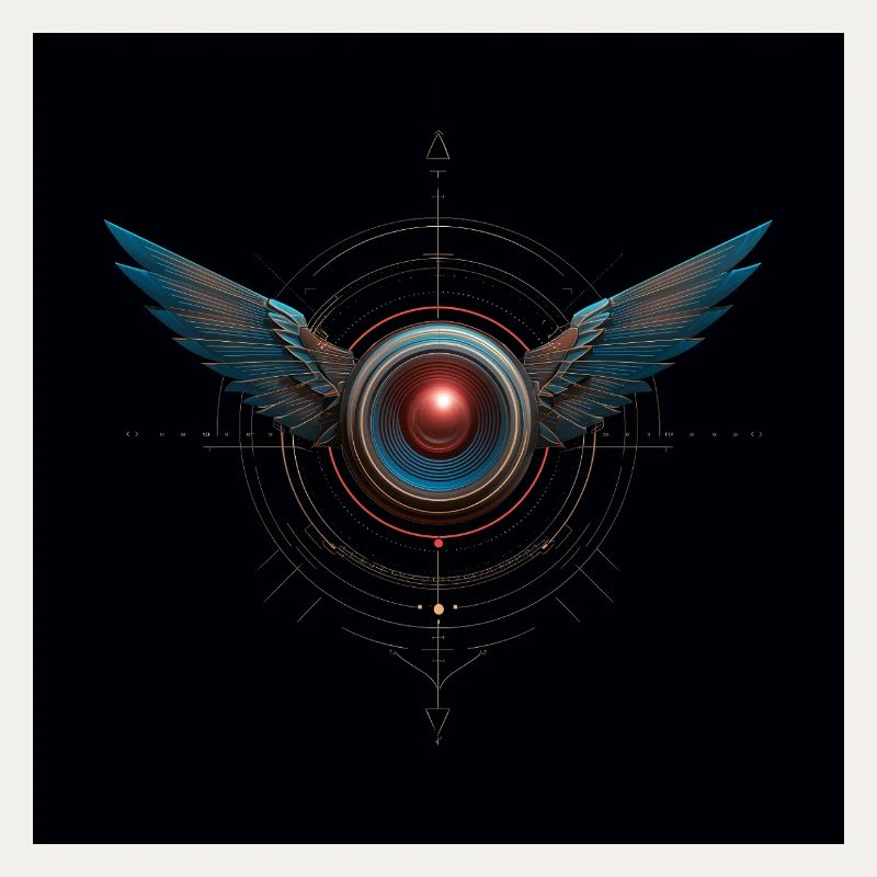 Futuristic Winged Emblem – Techno Vision