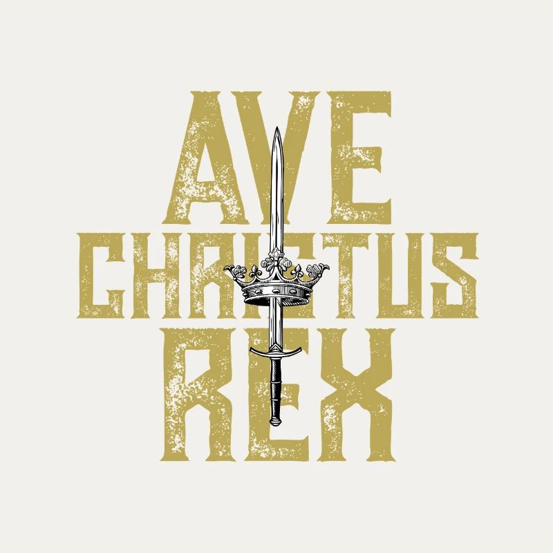 Ave Christus Rex Krone ein Schwert
