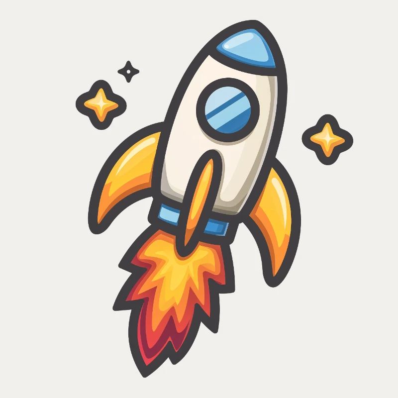 Conception de dessin animé de lancement de fusée