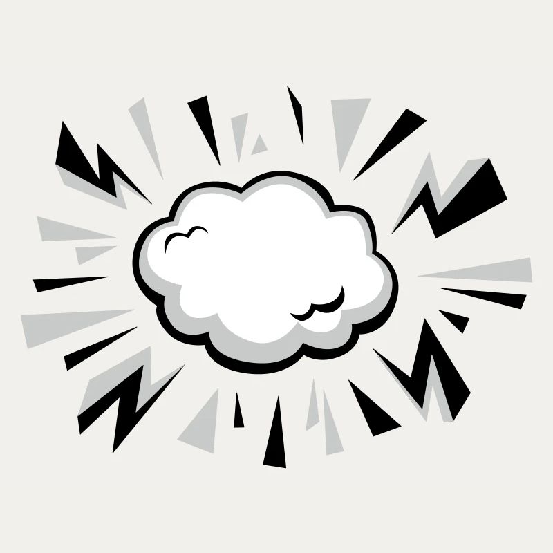 Comic Wolke mit Blitzen