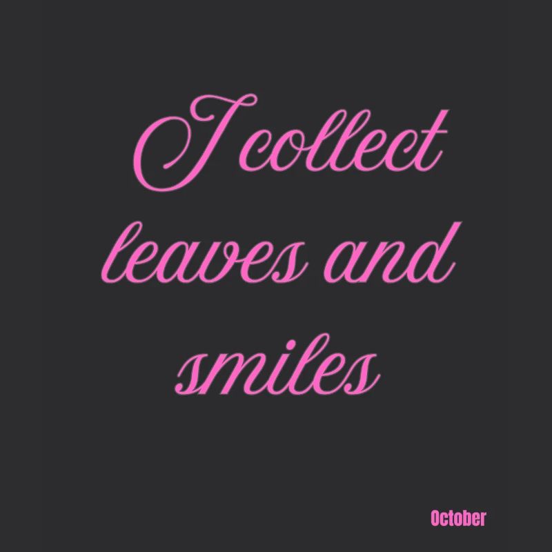 Feuilles et sourires rose script