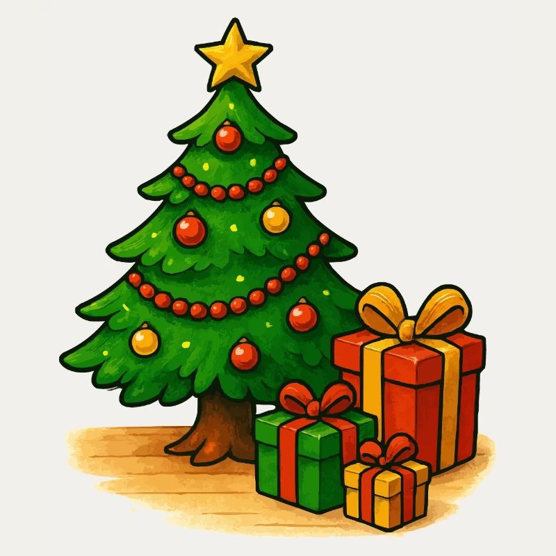 Christmas Tree with Gifts Pattern