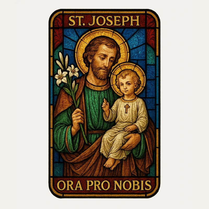 St Josef Ikon: Vater mit Kind