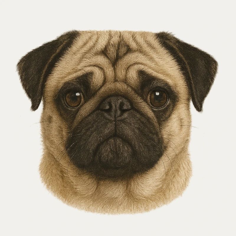 Pug Face Portrait Illustration