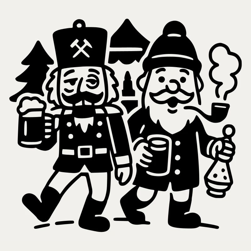 Glühwein Trinkteam Weihnachtsmann Nussknacker