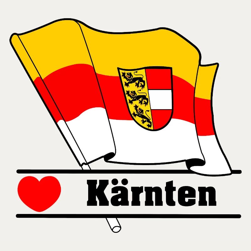 Drapeau du comté de Carinthia avec cœur