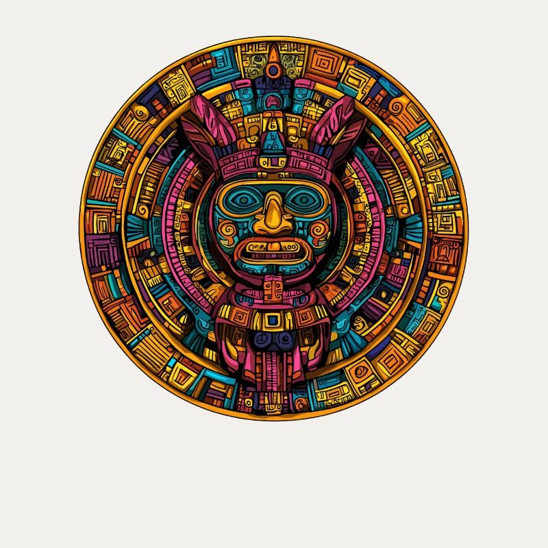Aztec Circle Mask Relief