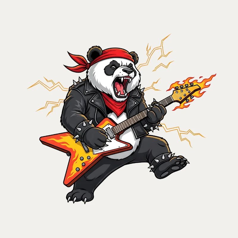 Panda Flame Guitar