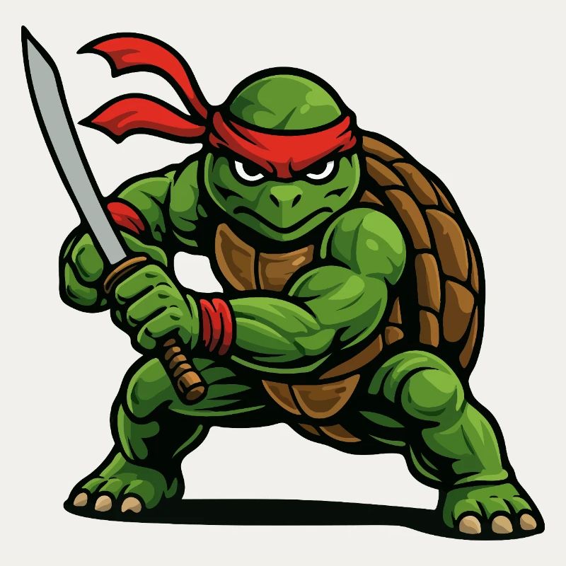 Ninja Warrior Turtle with Katana Sword