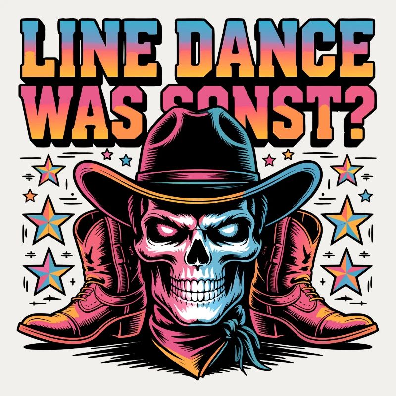 Line Dance Skull Cowboy