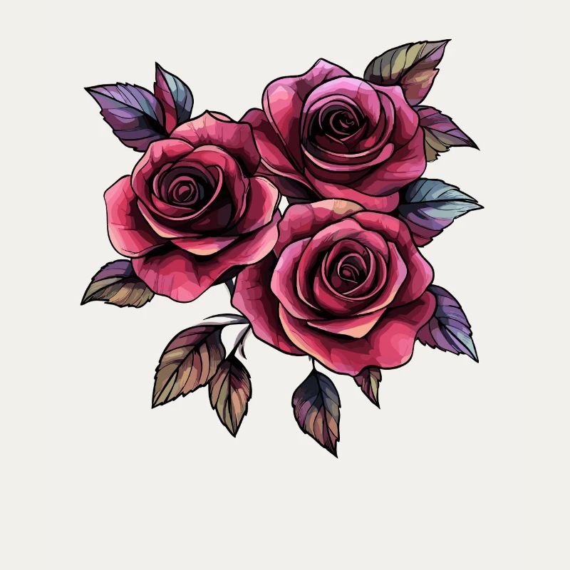Roses in Neon-Noir Style