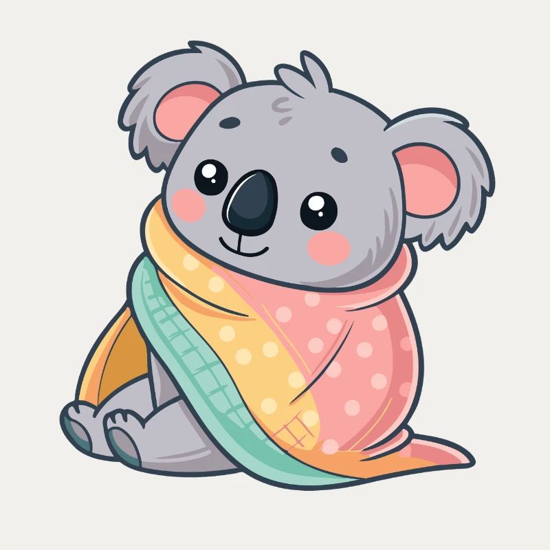 Koala cosy sous couverture