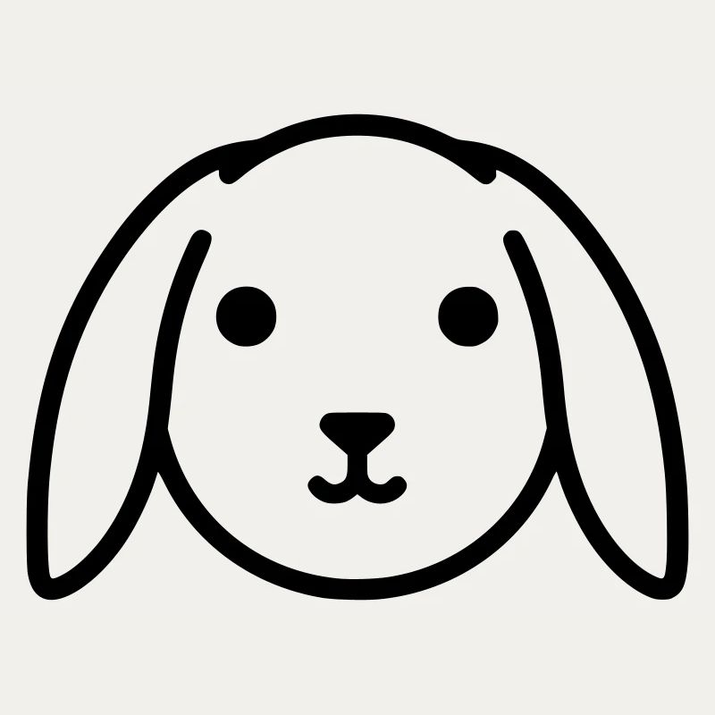 Cute floppy ear bunny rabbit head