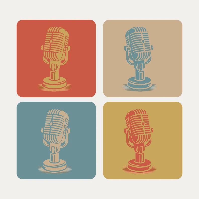 Retro Microphone Pop Art