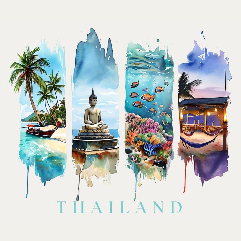 Voyage de vacances en Thaïlande – Bateau à longue queue & Bouddha