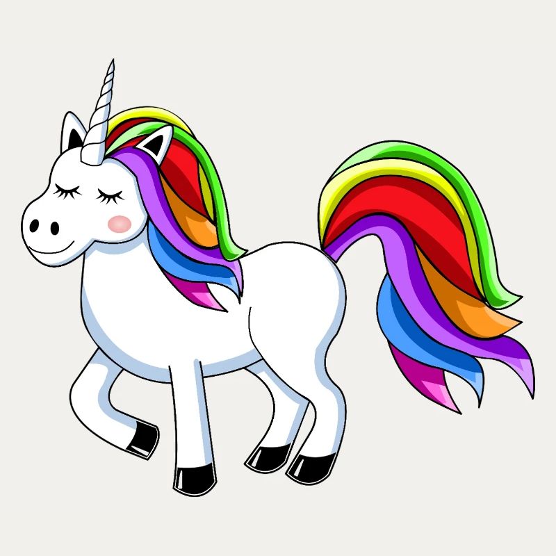 Regenbogen-Einhorn Cartoon-Design